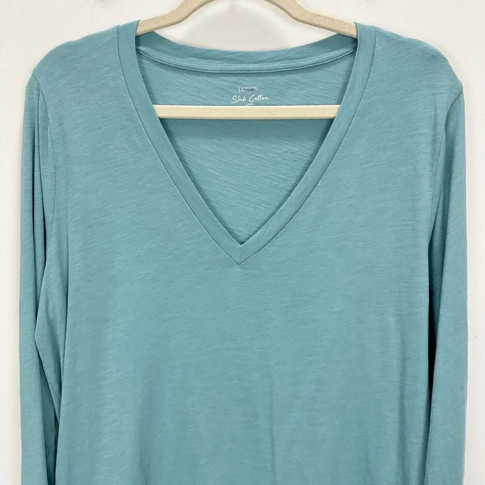 NEW J.Crew Long-sleeve vintage slub cotton V-neck tee Shirt Basics Equanimity XL